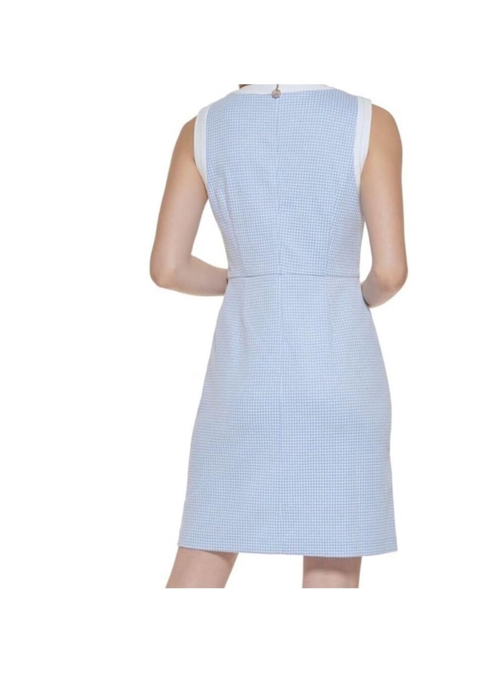 Tommy Hilfiger Women's Mini Houndstooth Knit Dress in Kentucky Blue size 10 - Picture 5 of 8
